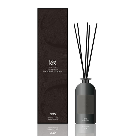 Premium Reed Diffuser Set Sea Salt & Sage | 3.5 Fl Oz 100ml Scented Oil Reed Diffuser | | Relia Home