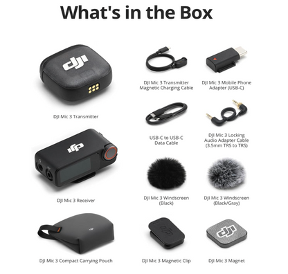 DJI Mic 3 (1 TX + 1 RX) Wireless Lavalier Microphone