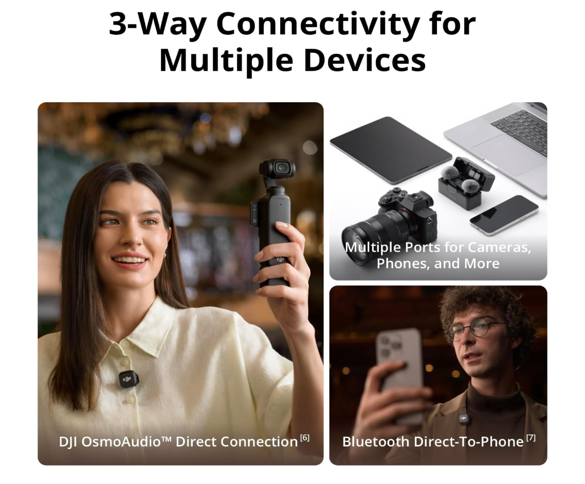 DJI Mic 3 (1 TX + 1 RX) Wireless Lavalier Microphone