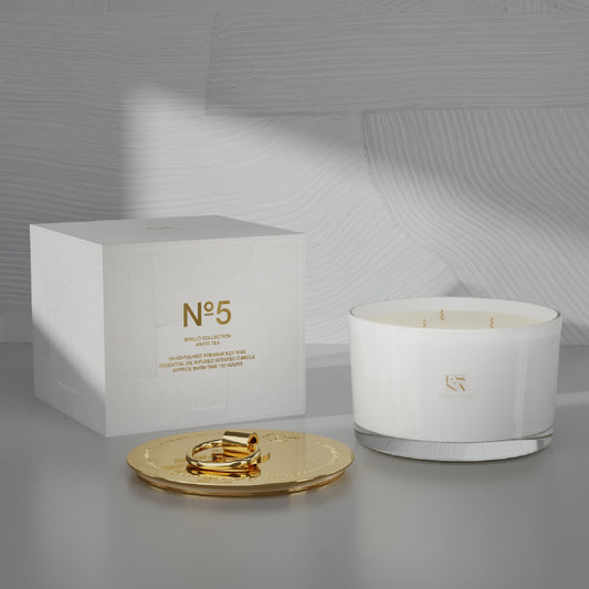 3 - Wick White Tea Scented Candle | Brillo Collection | Fragrances | Relia Home