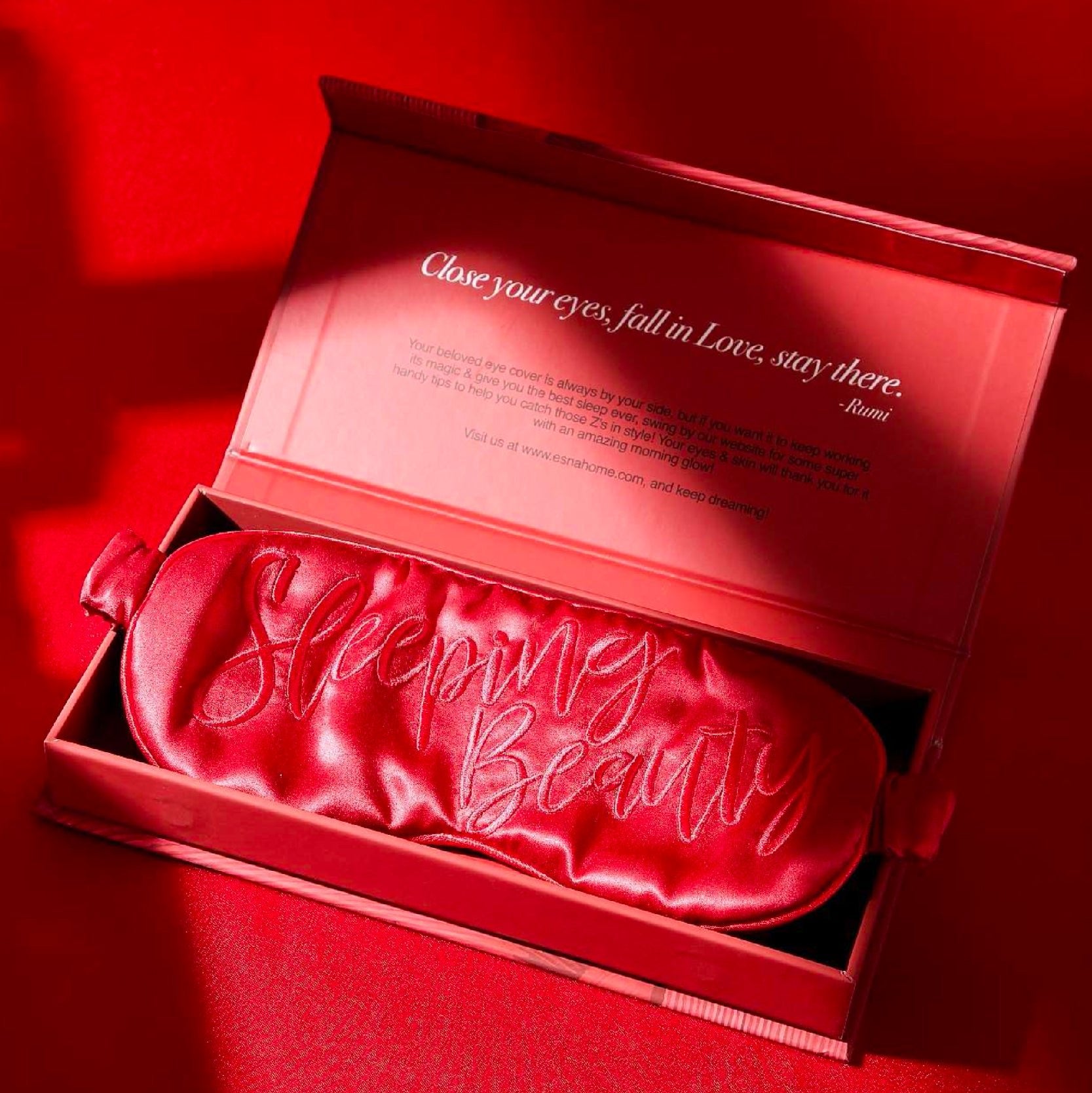 Sleeping Beauty Red 22 - Momme Mulberry Silk | Eye Mask | | Relia Home